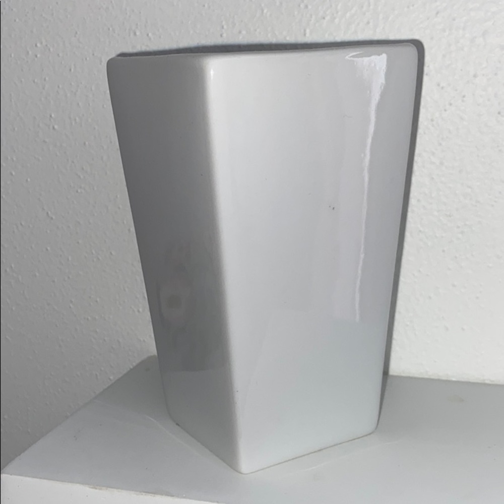 White rectangular vase